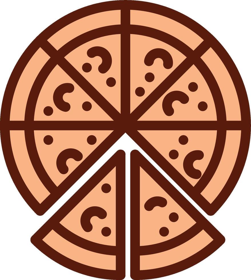 A pizza slice with question marks on it vector