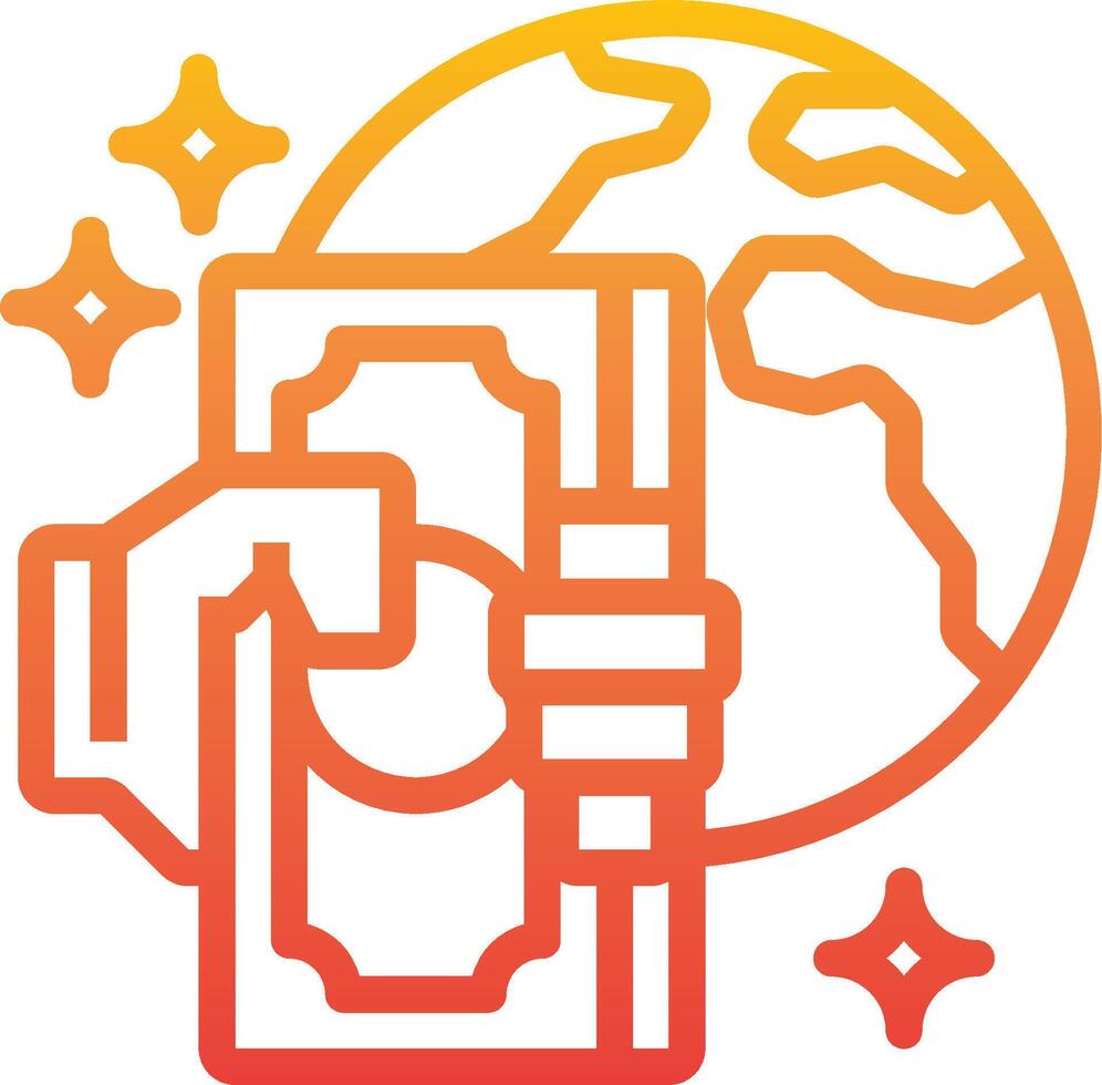 A hand holding a money bag with the earth in the background vector