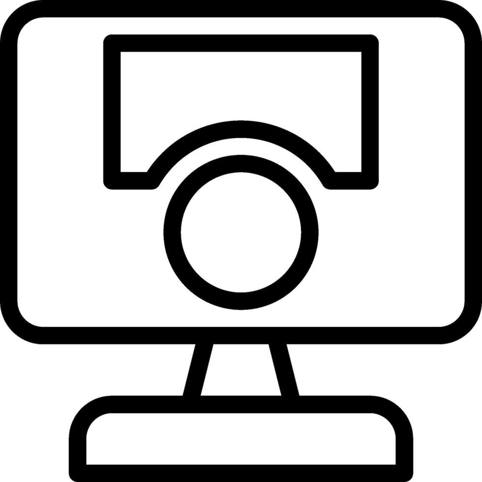 A computer monitor with a camera icon vector