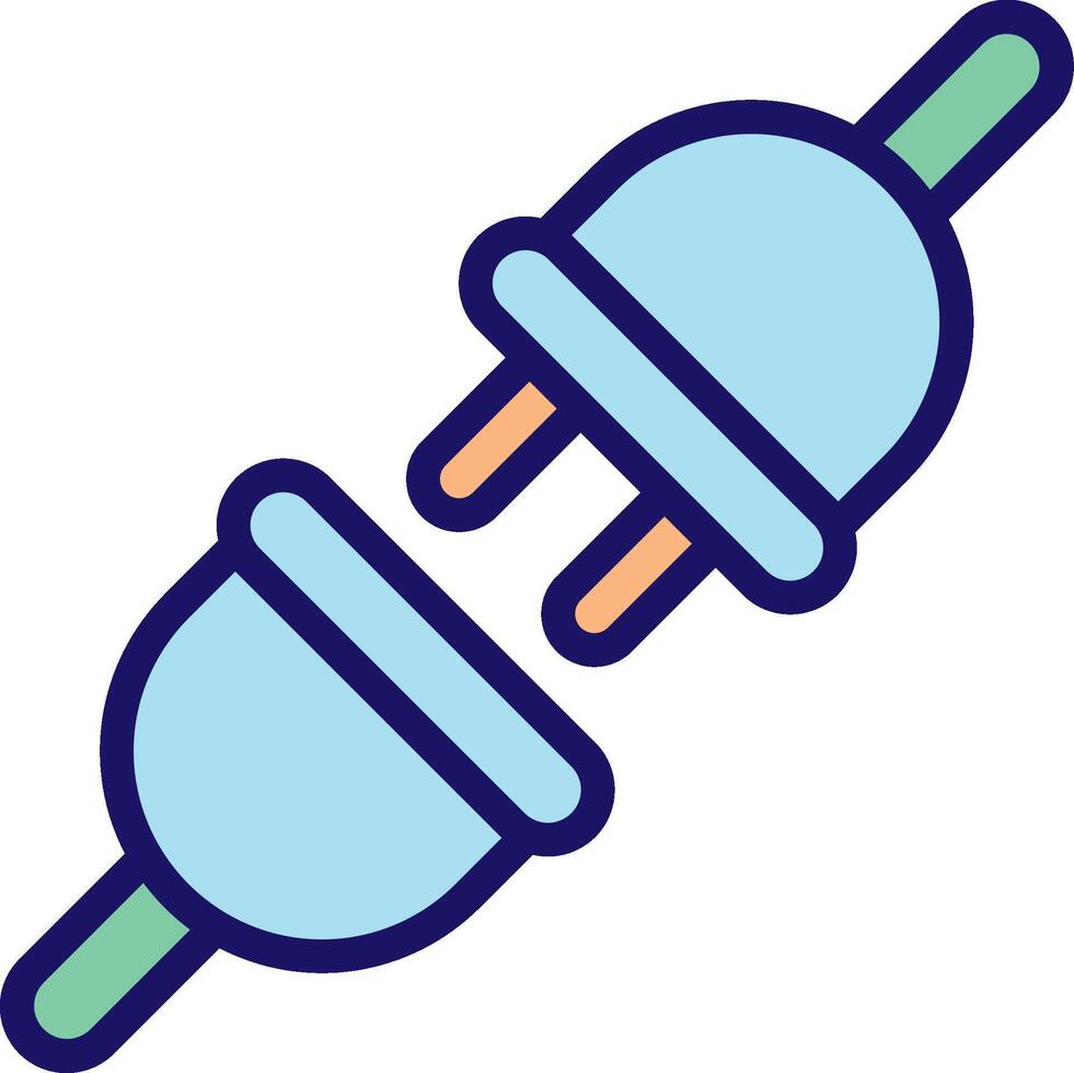 A blue plug with two wires connected to it vector