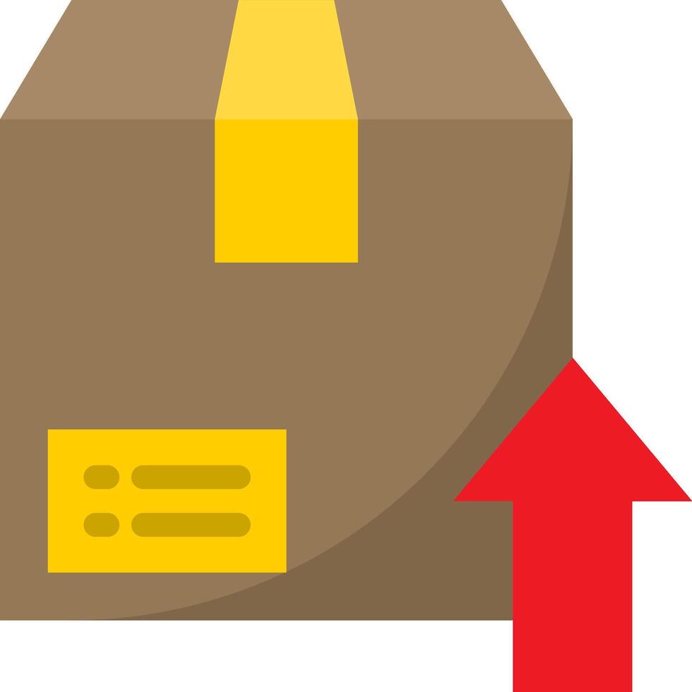 A box with a red arrow pointing to it vector