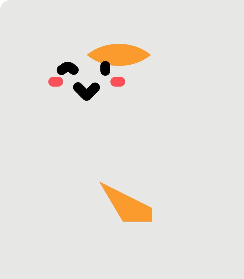 A white bird with orange eyes and a nose vector