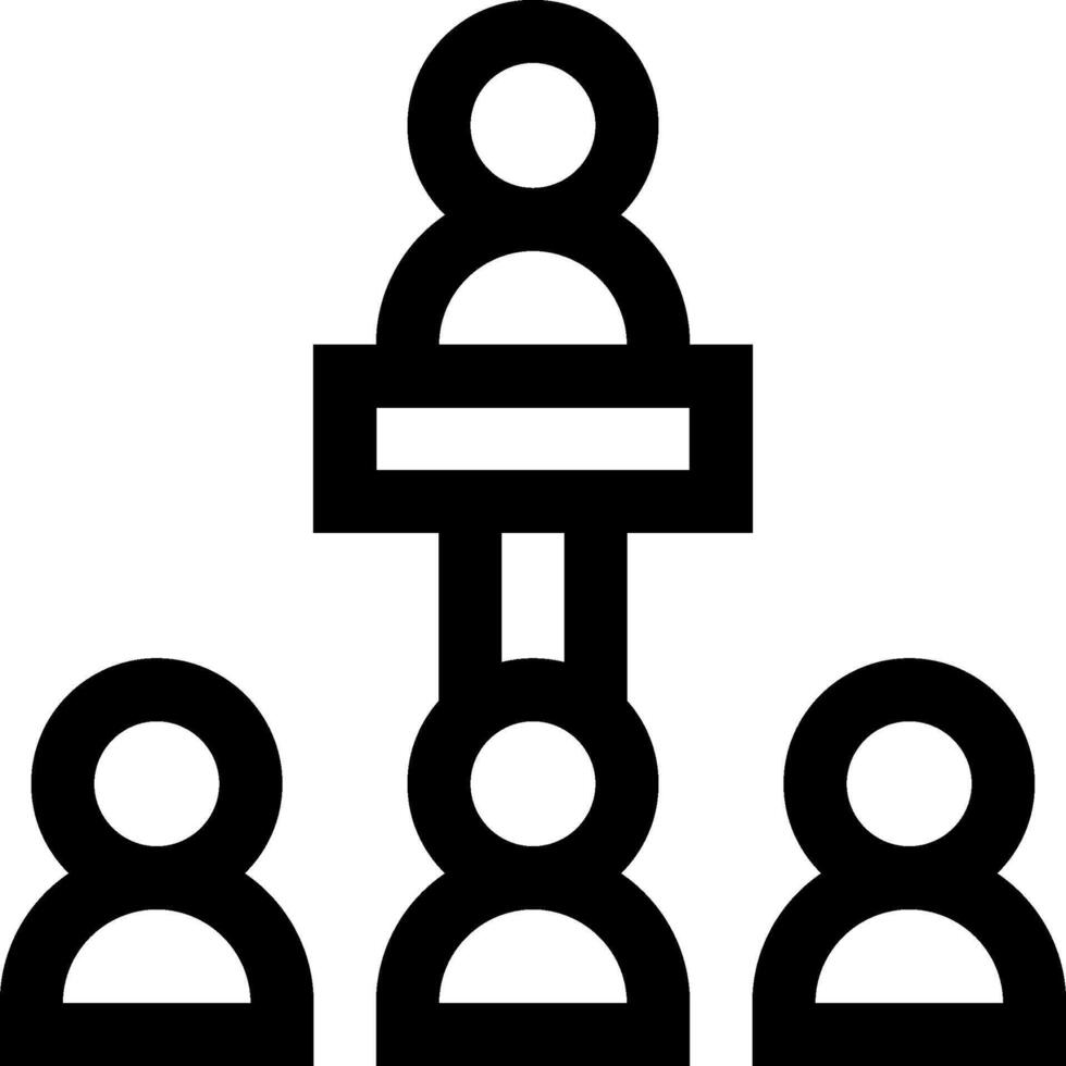A black and white image of a podium with people standing around it vector