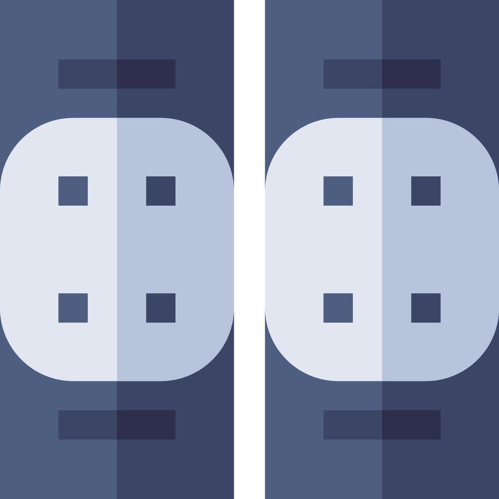 Two blue plugs with two sockets on each side vector