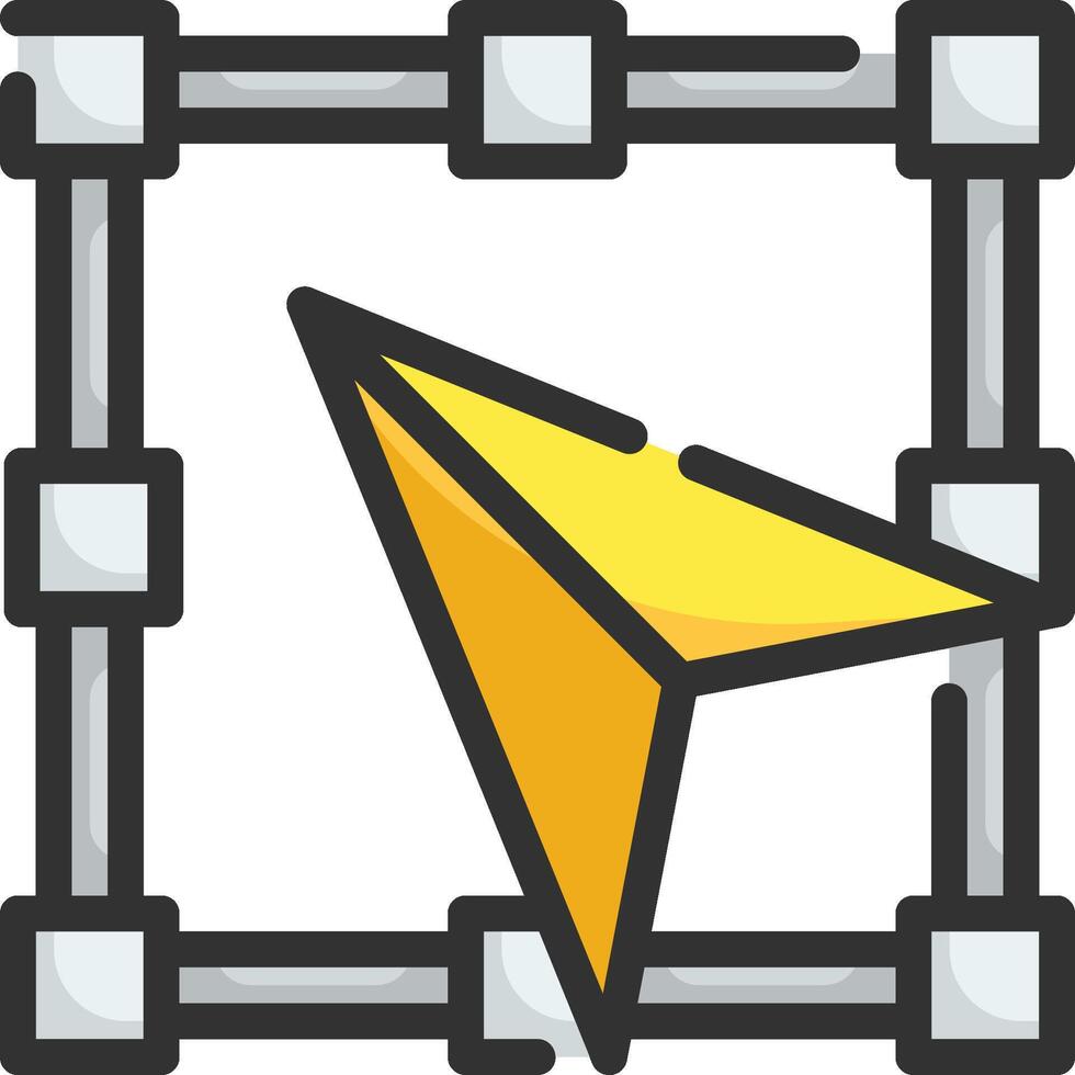 A yellow paper plane in a square frame vector
