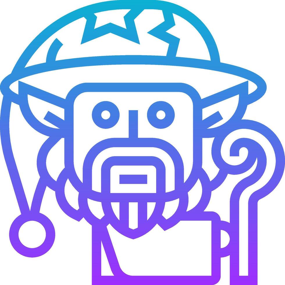 A wizard with a hat and a staff vector