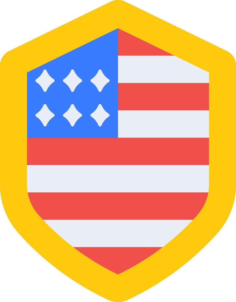 A shield with an american flag on it vector