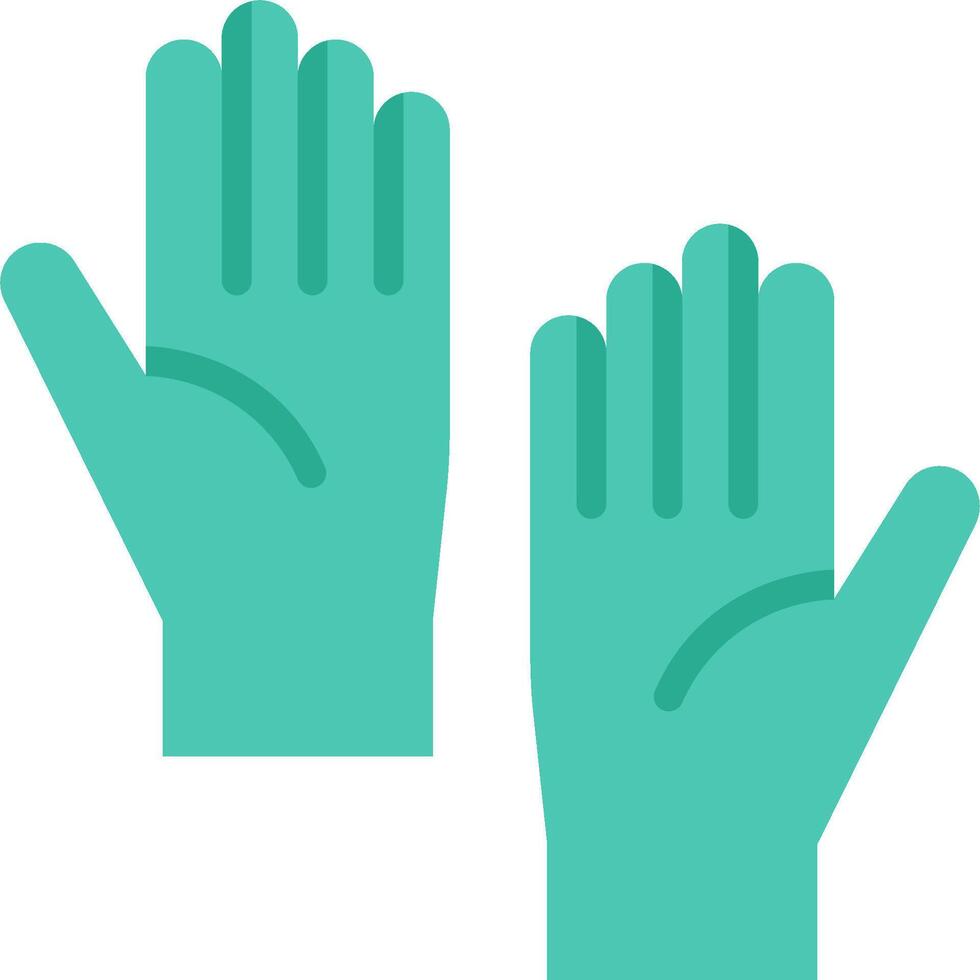 Two gloves with one hand on each side vector