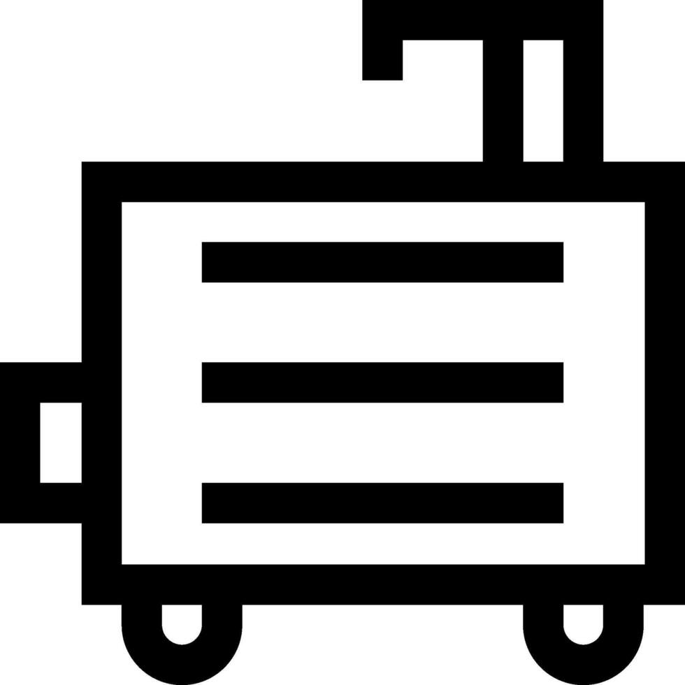 A black and white icon of a suitcase vector
