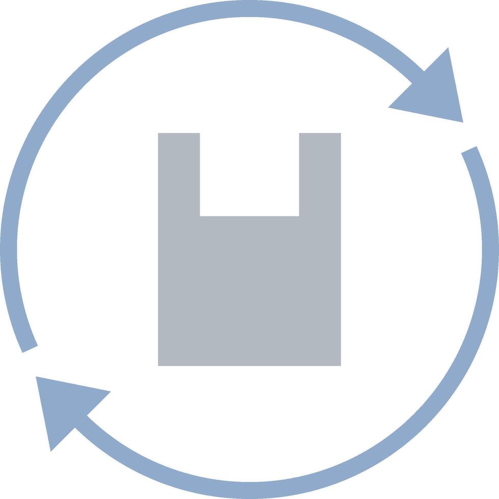 A plastic bag is shown in a circle with arrows pointing to it vector