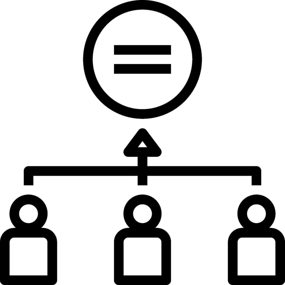 A group of people are standing around a circle with an equal sign vector