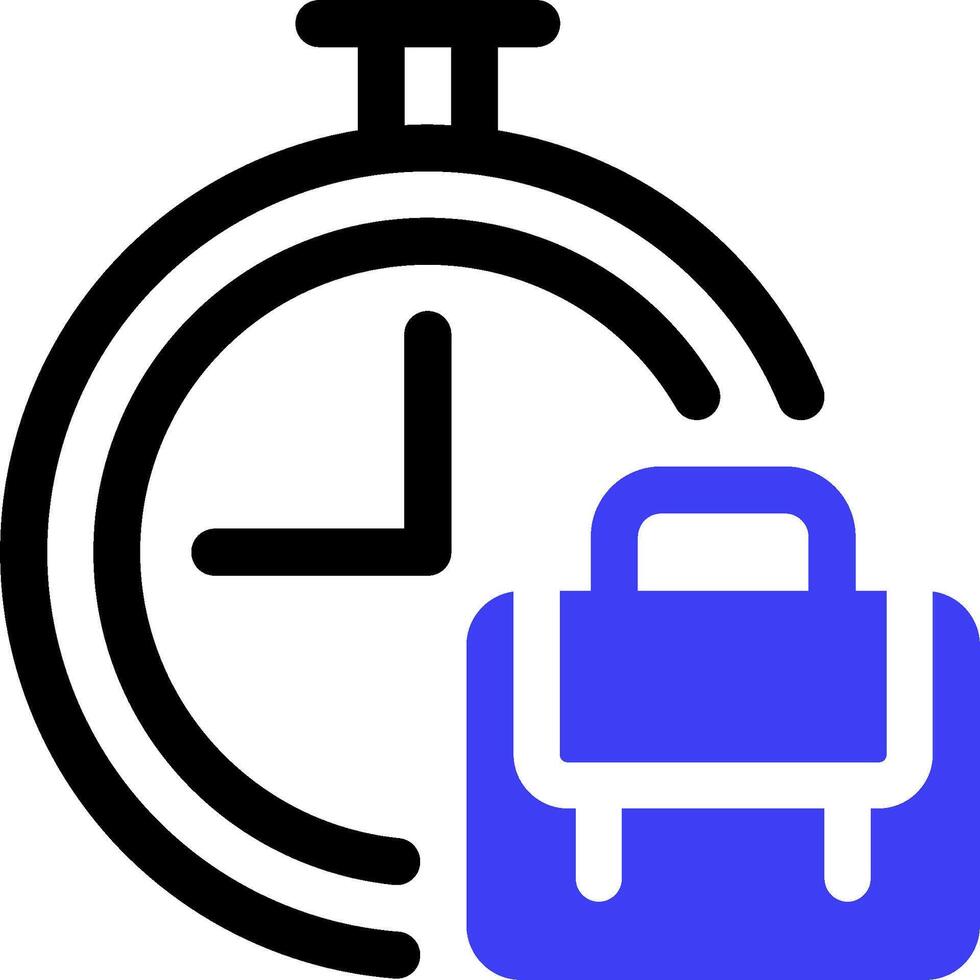 A blue and white stopwatch and a briefcase vector