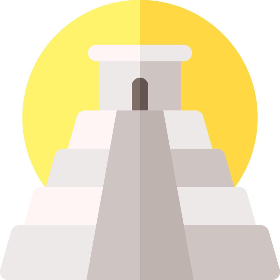 An illustration of a pyramid with a sun in the background vector