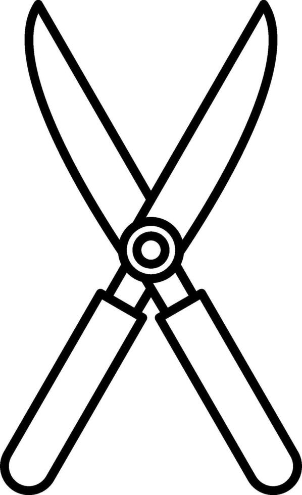 A black and white drawing of a pair of scissors vector
