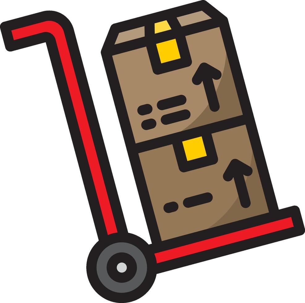 A hand truck with boxes on it vector