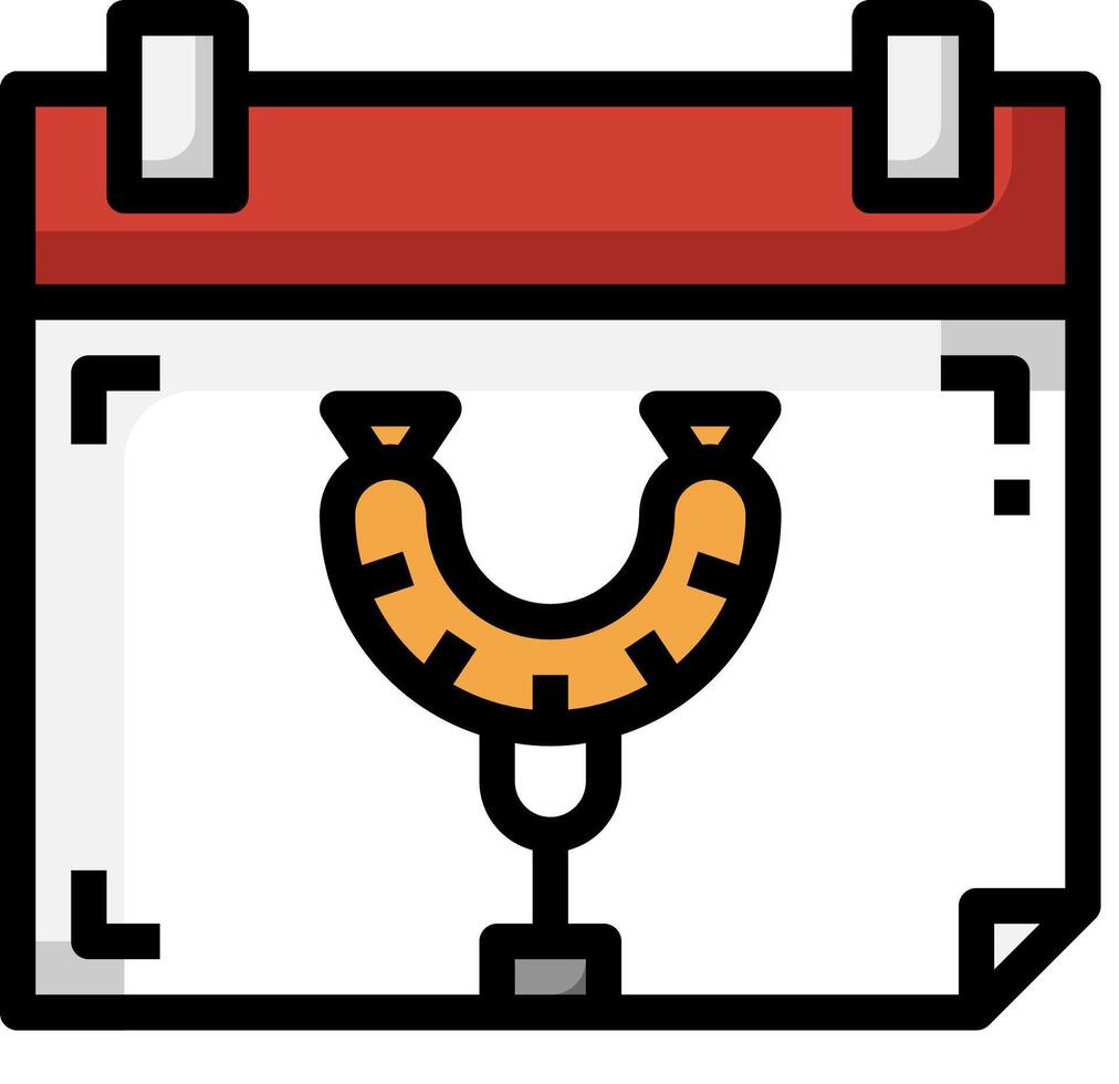 A calendar with a horseshoe on it vector
