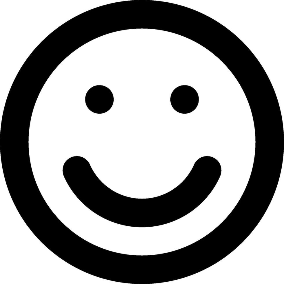 A black and white smiley face with a white background vector