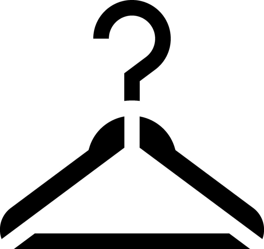 A black and white hanger with a question mark on it vector
