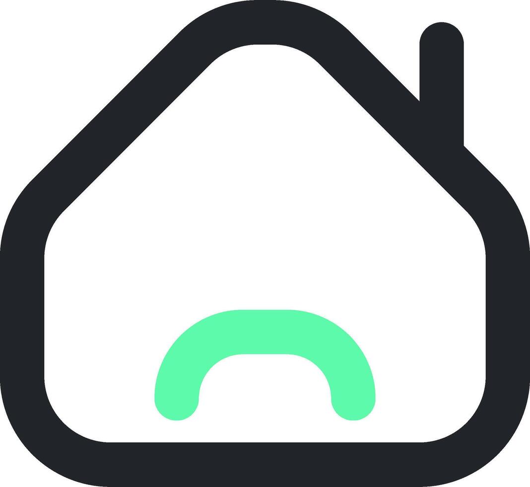 A house with a green arrow pointing to the left vector