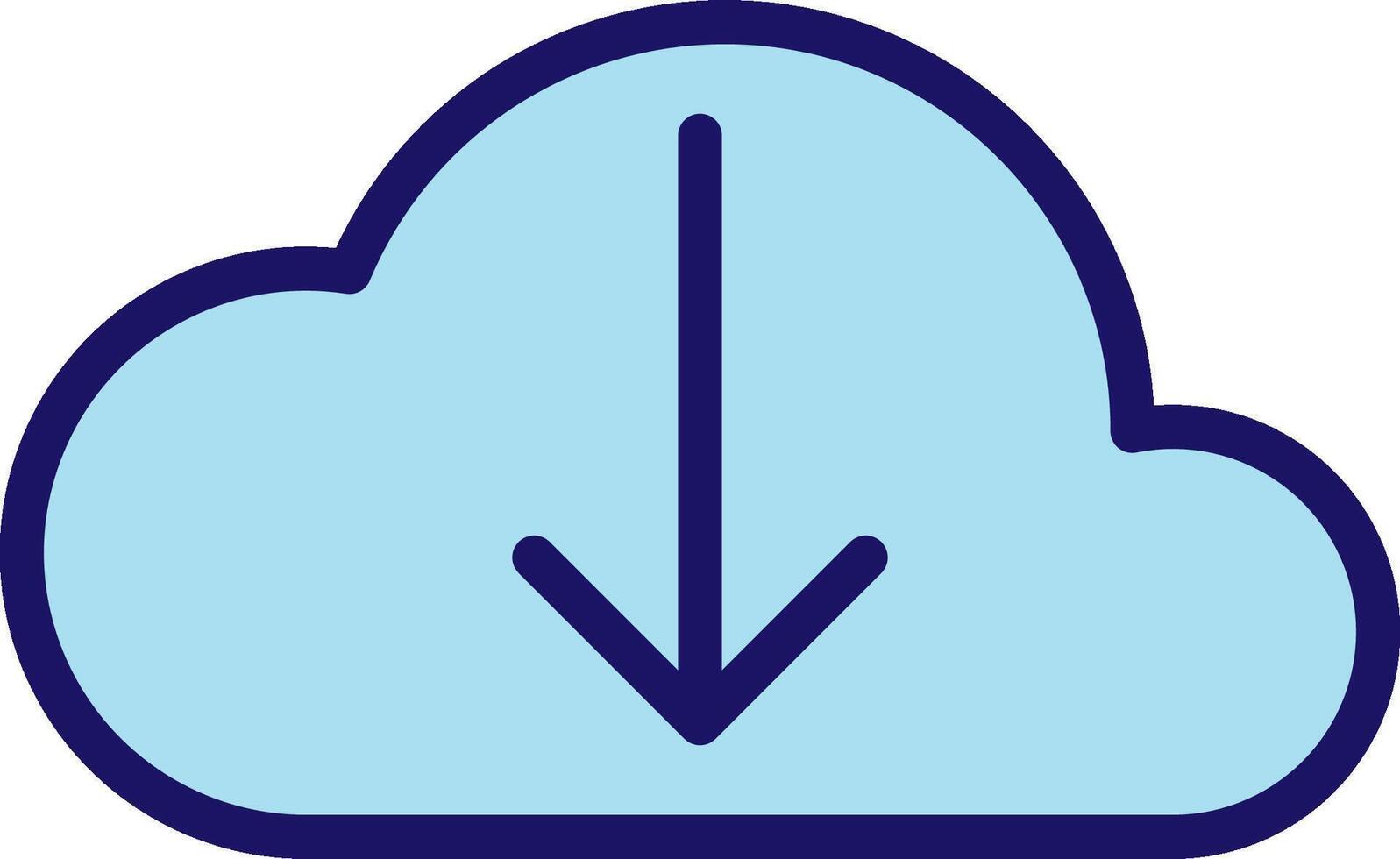 Cloud icon with arrow pointing down vector