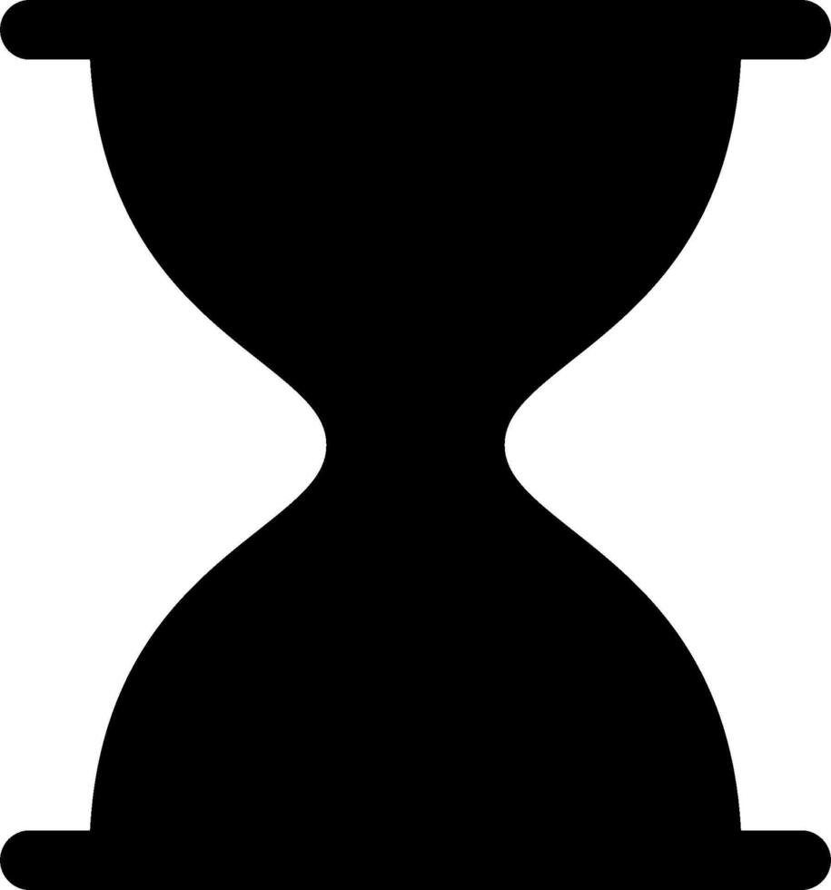 A black and white hourglass icon vector