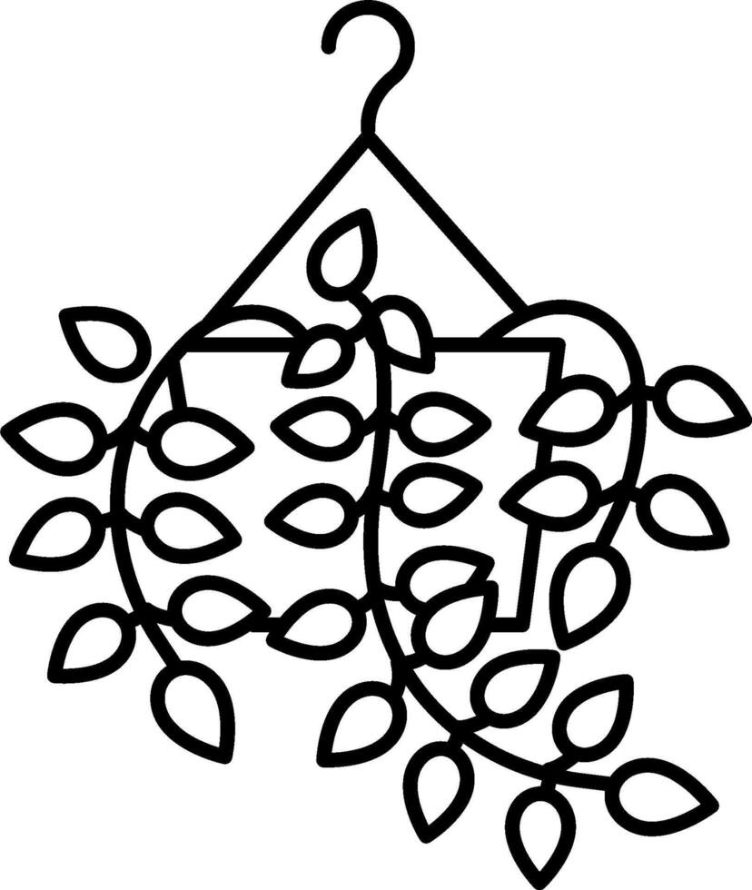 A hanging plant with leaves and leaves vector