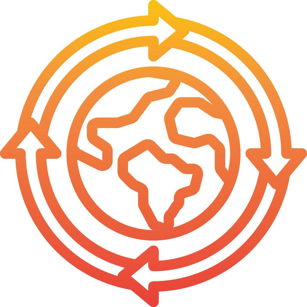 A globe with arrows around it vector