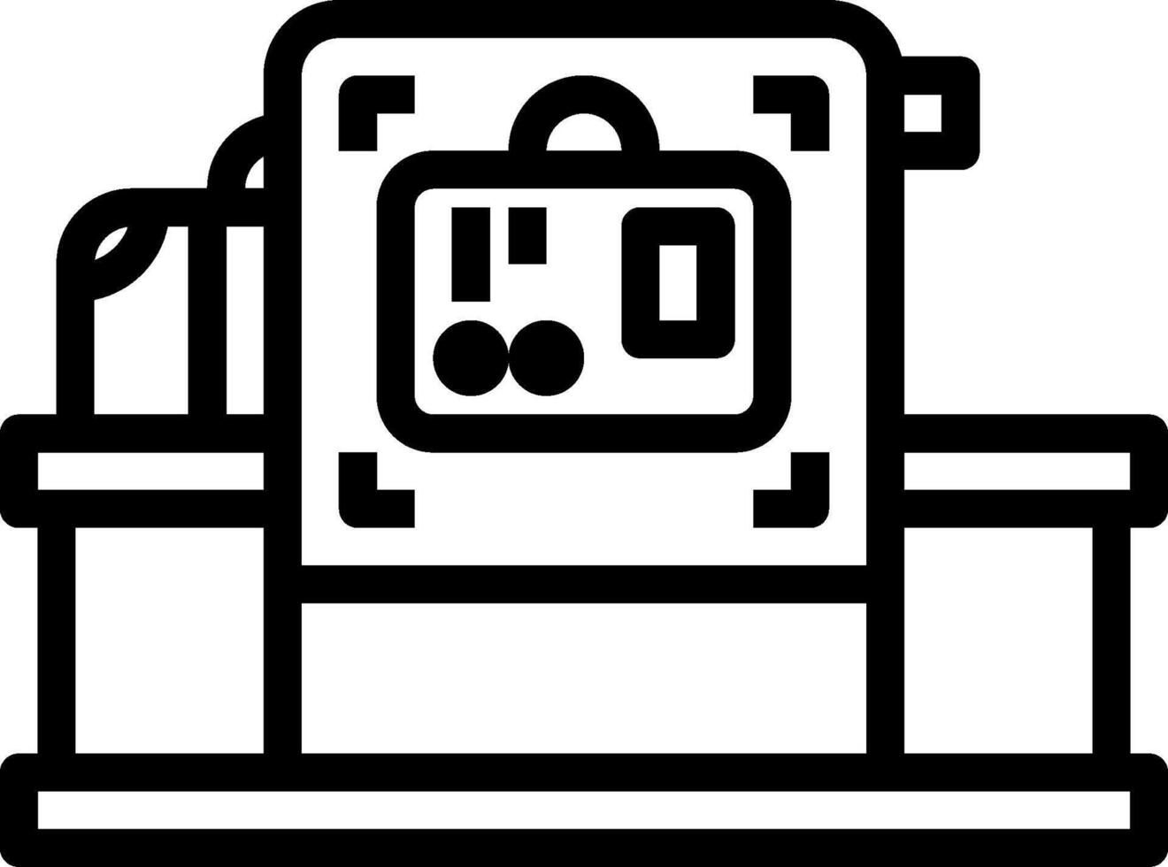 A black and white image of a machine vector