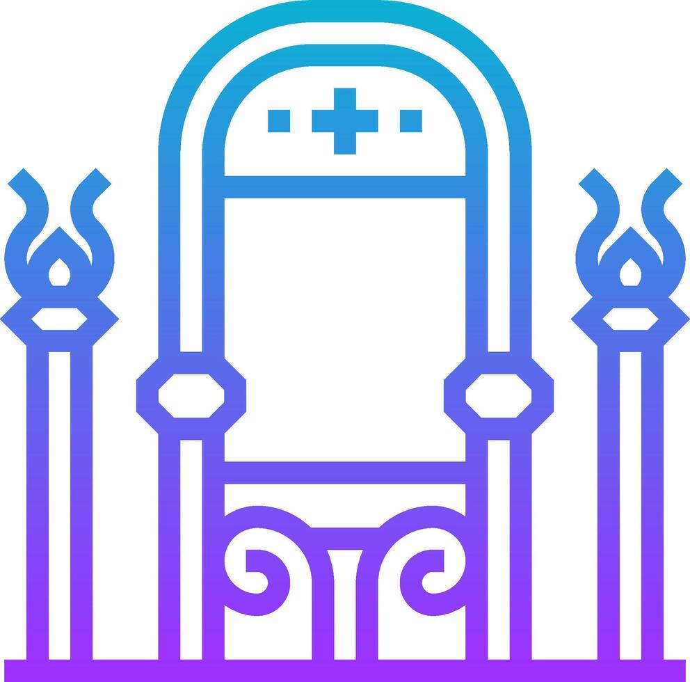 A purple and blue icon of a doorway vector