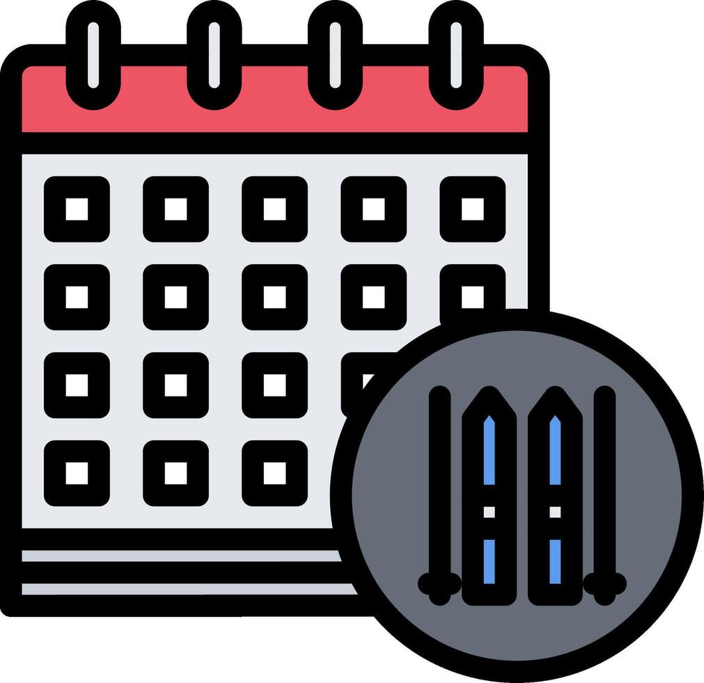 A calendar icon with a calendar and a clock vector