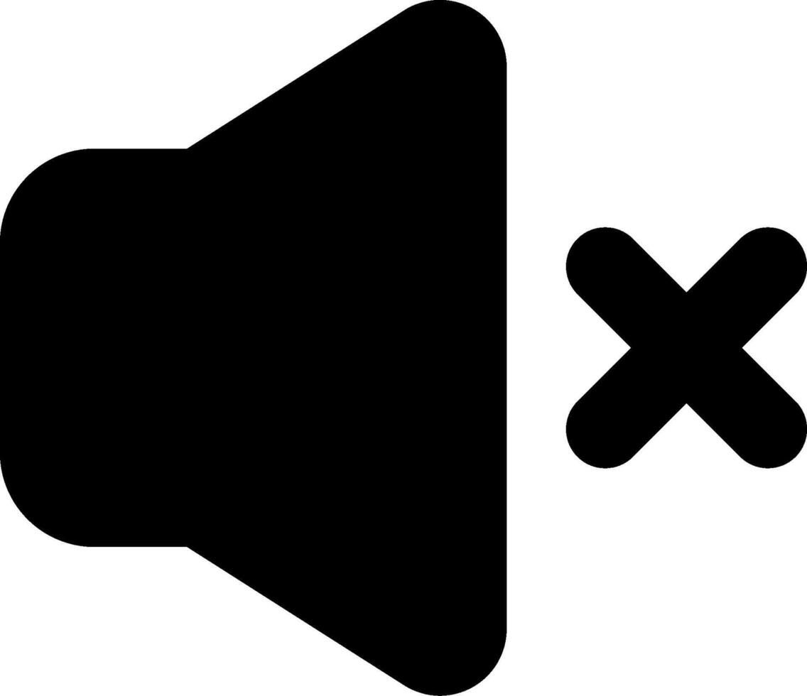An x symbol on a speaker icon vector