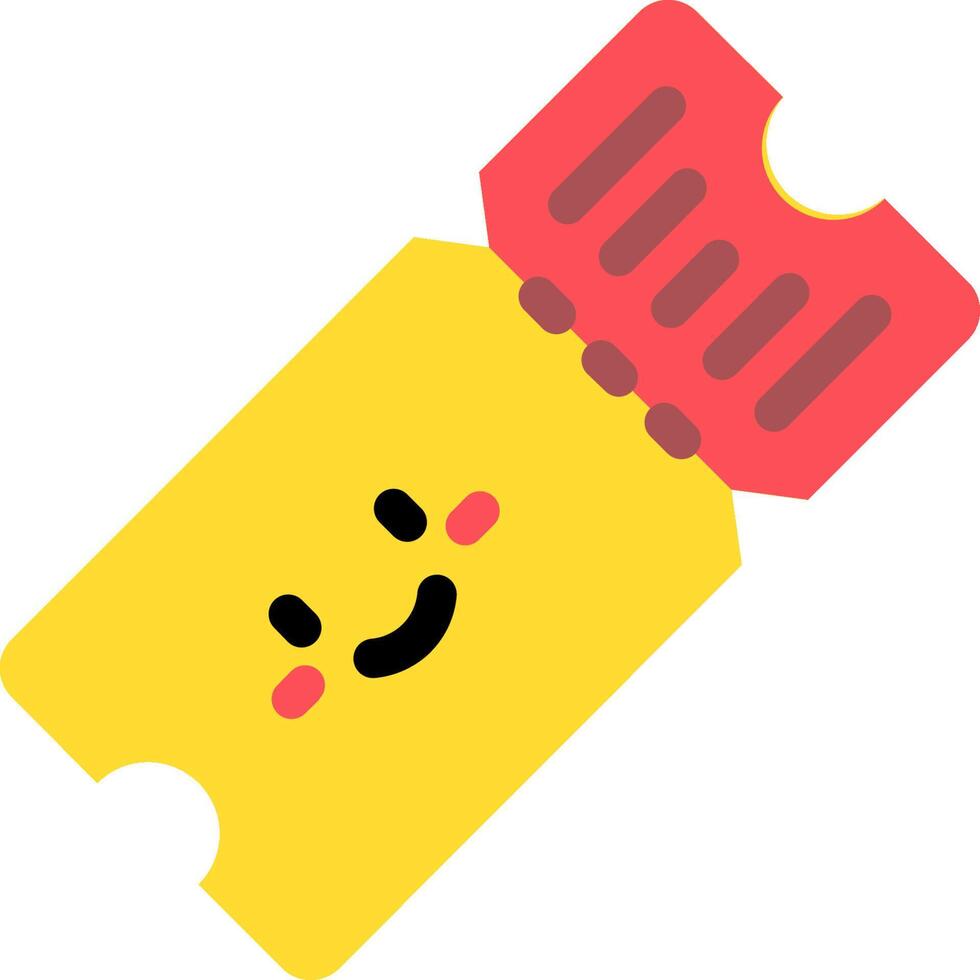 A yellow ticket with a smiley face vector
