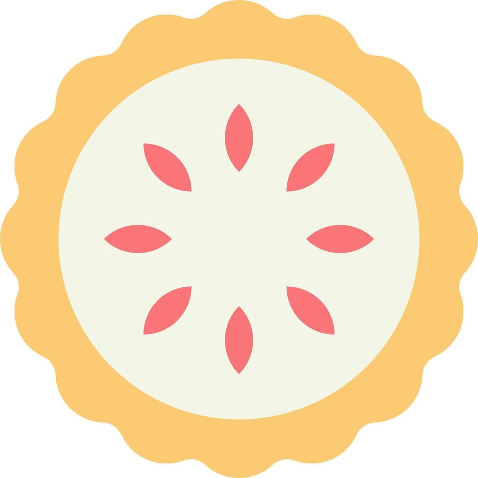 A round pie with a flower design on it vector