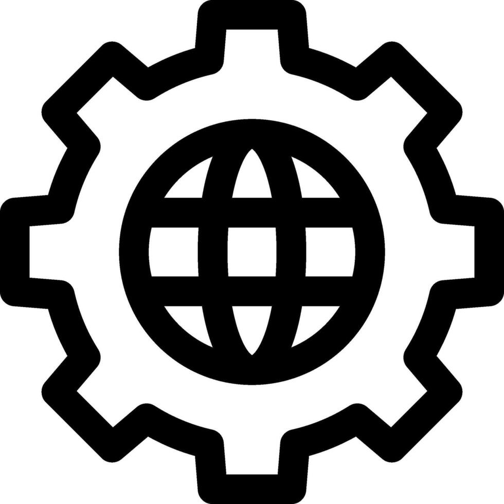 World globe gear icon vector