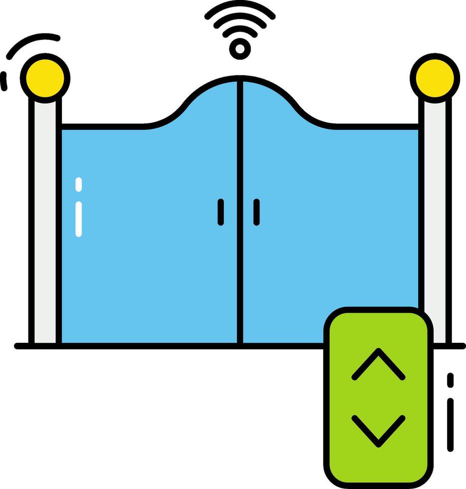 An open door with a wifi symbol on it vector