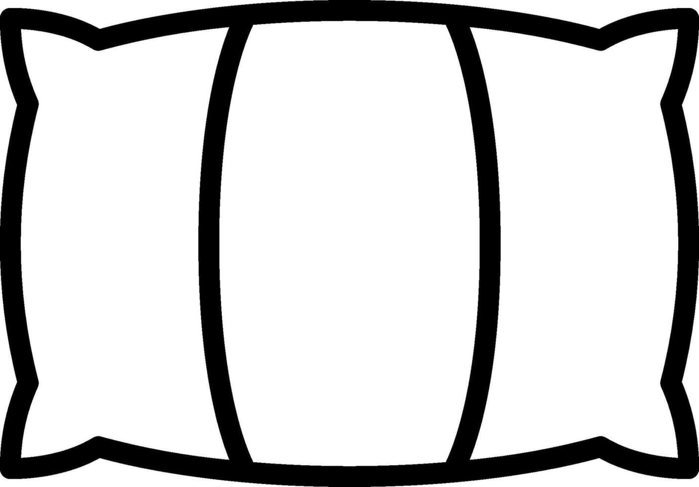 A black and white illustration of a pillow vector