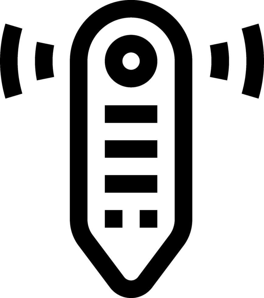 A black and white icon of a pen vector