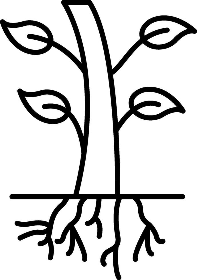 A tree with roots and leaves on it vector