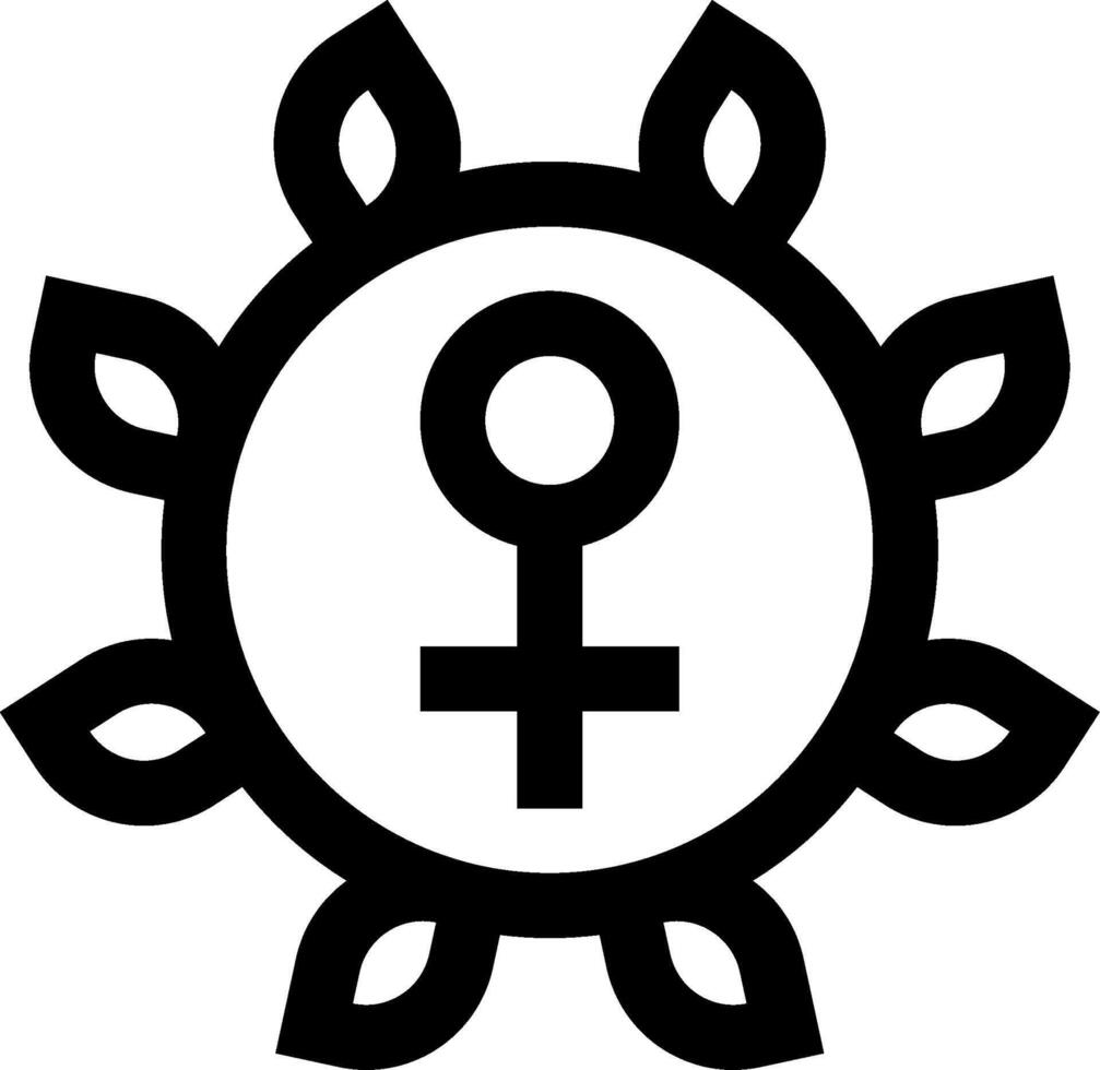 A symbol of a female symbol with leaves vector