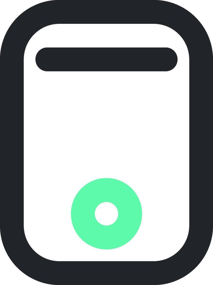A white and green icon with a green disc vector