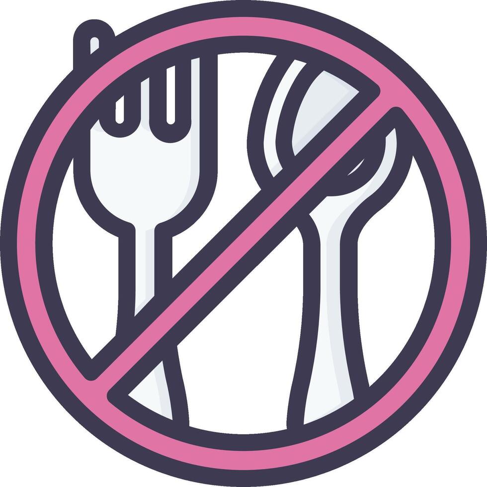 No fork and spoon icon, illustration vector