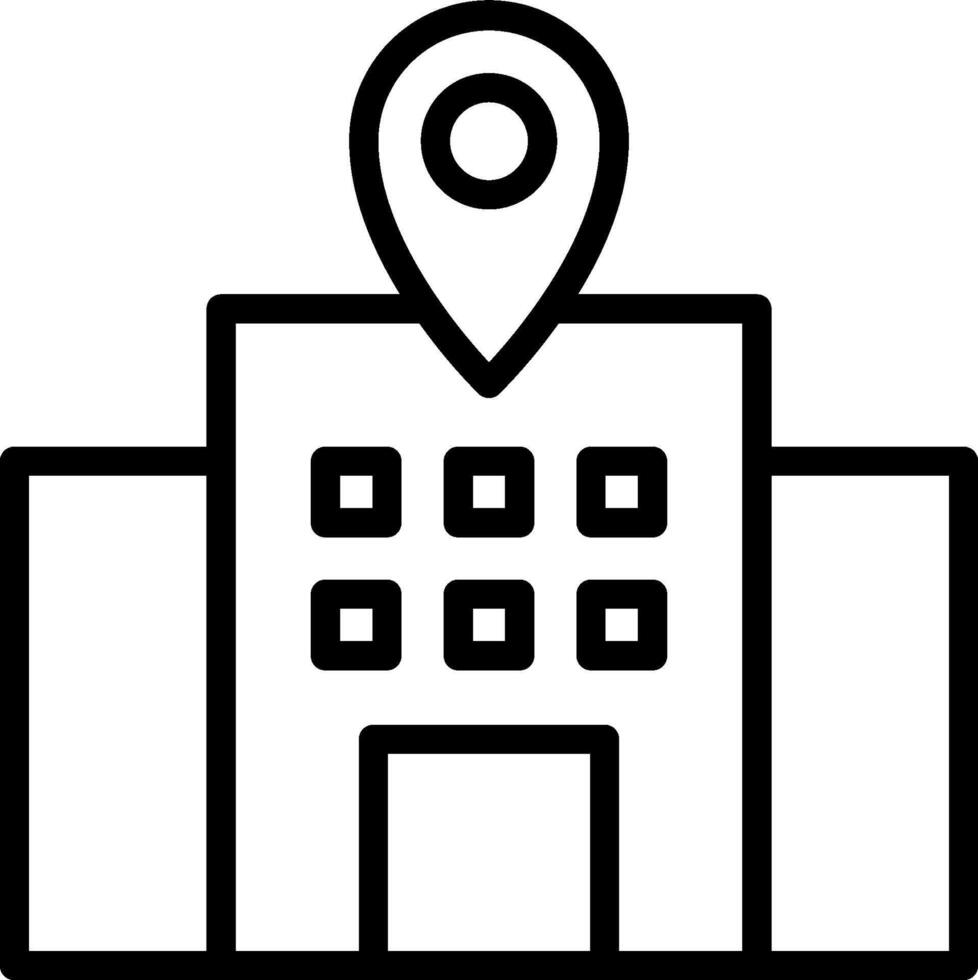 A building with a pin on it vector
