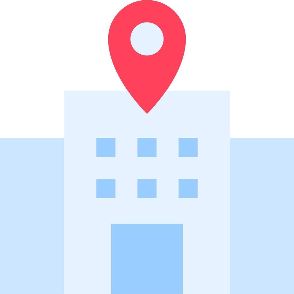A building with a map pin on it vector