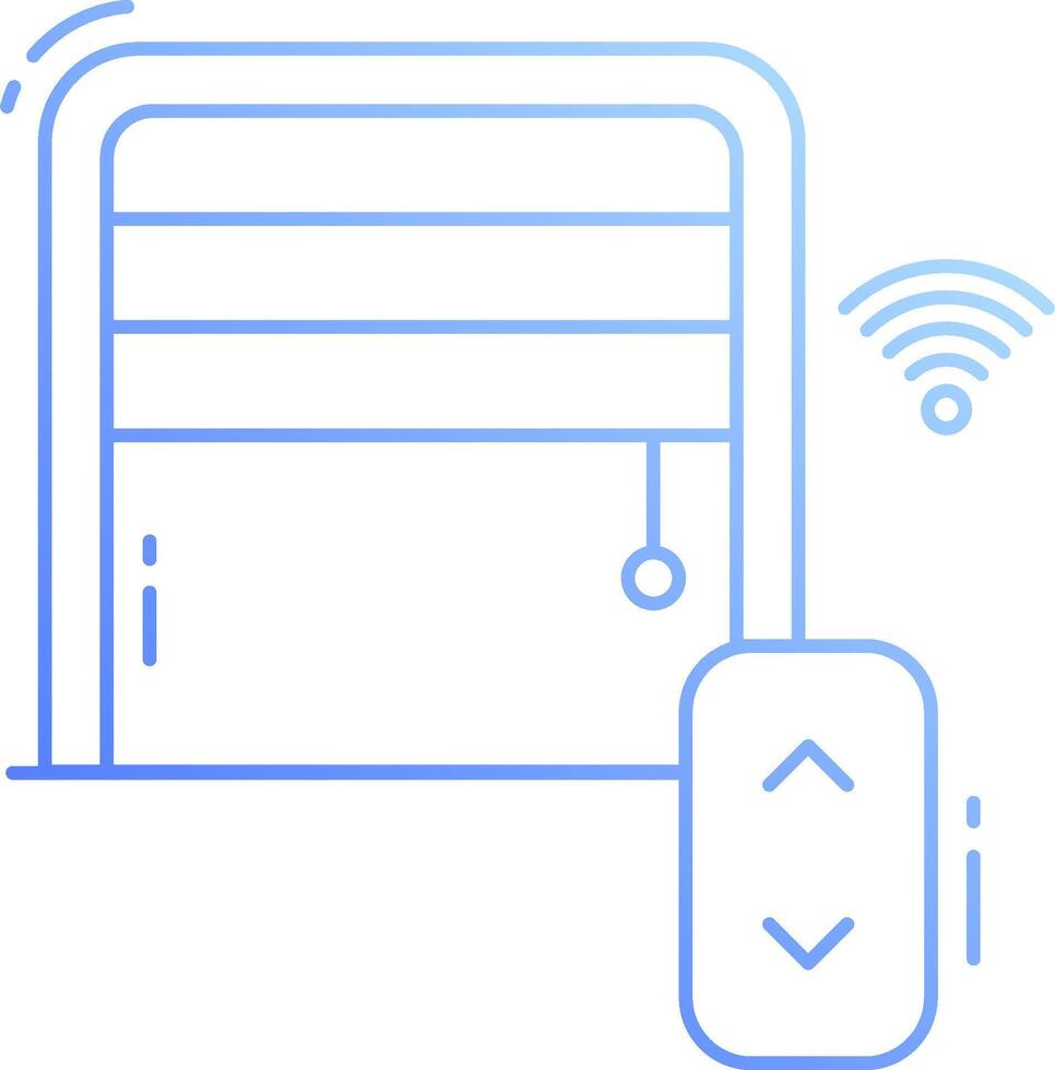 A remote control is connected to a garage door vector