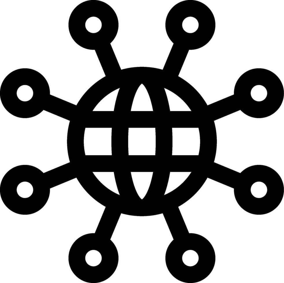 A globe with many circles around it vector