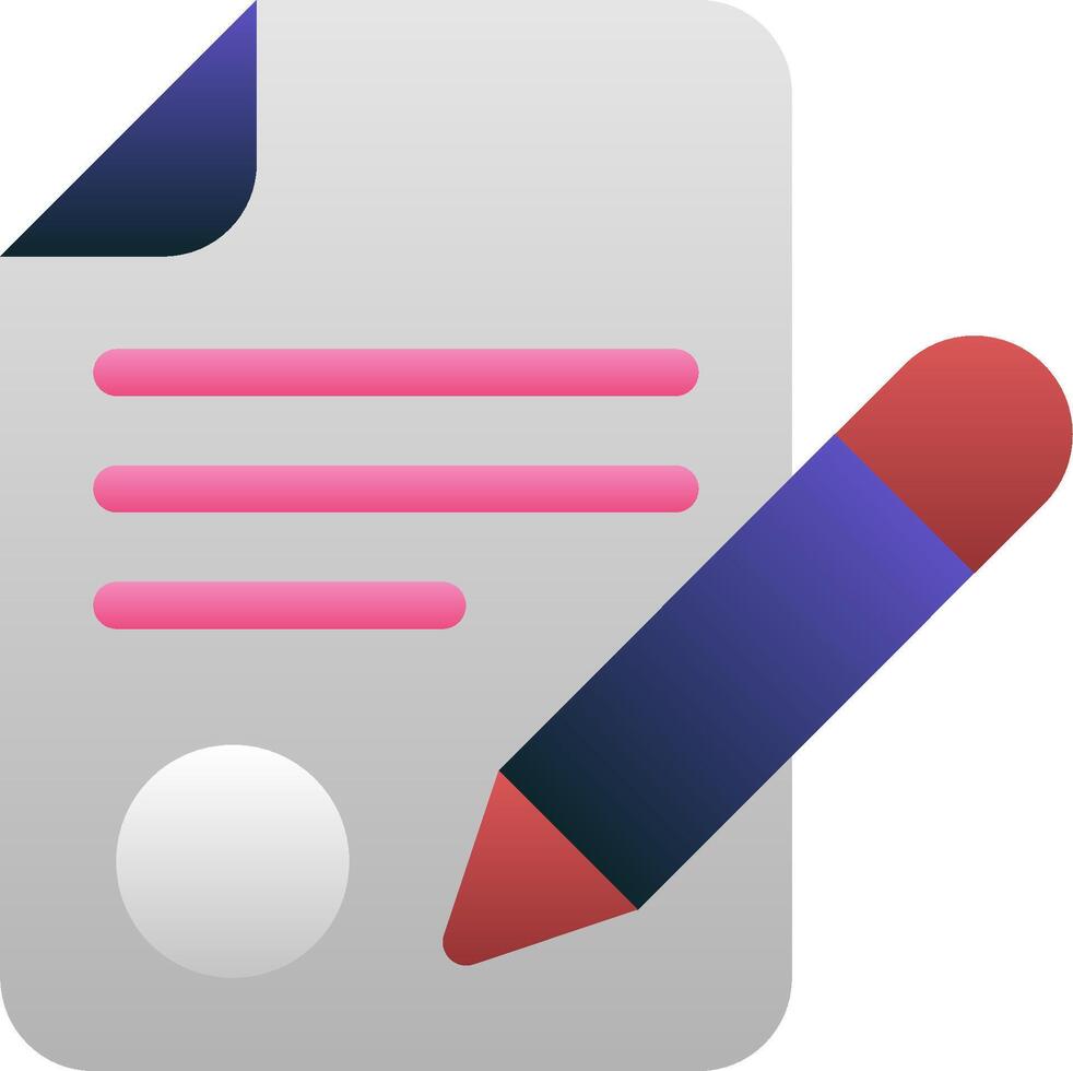 A pen and paper icon with a red and blue pen vector