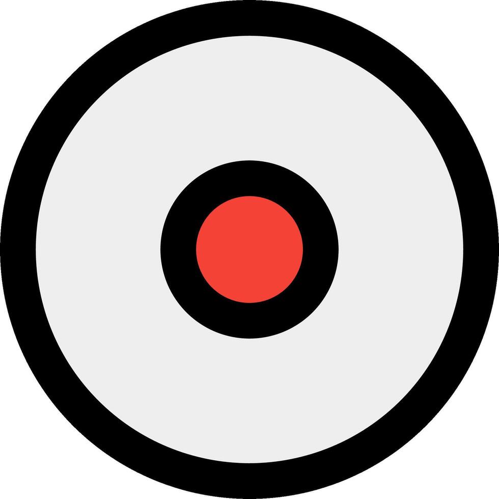 A red circle with a black and white background vector