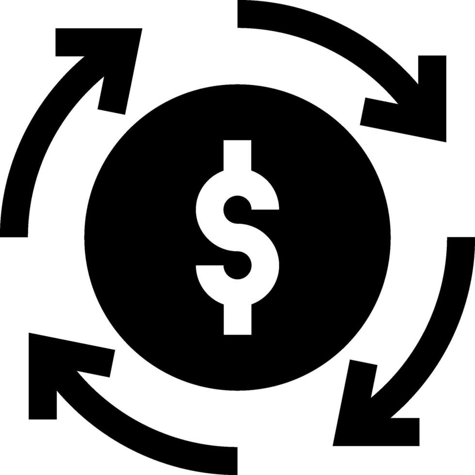 A dollar sign in a circle surrounded by arrows vector