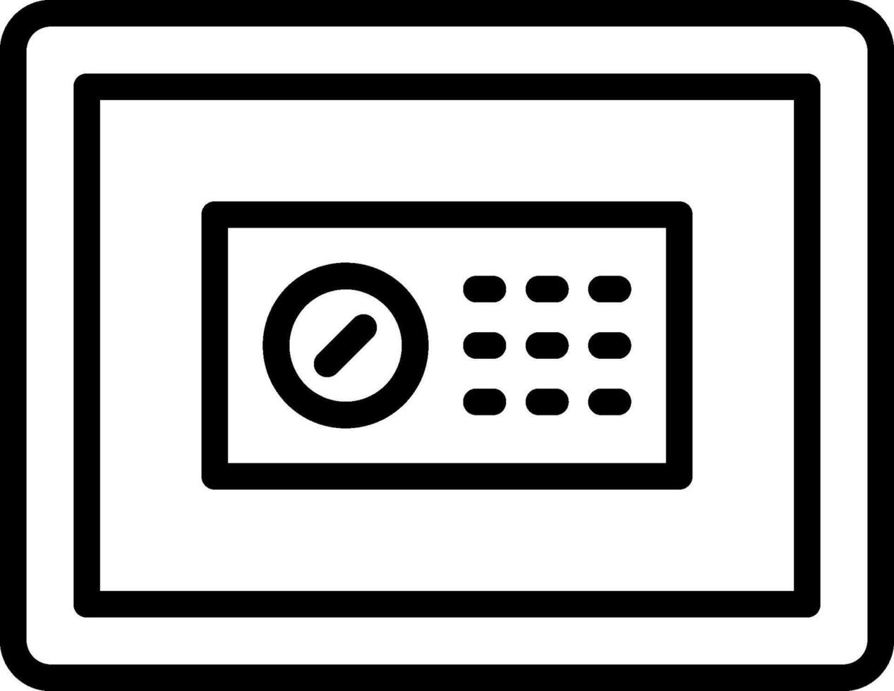A black and white image of a clock and a button vector