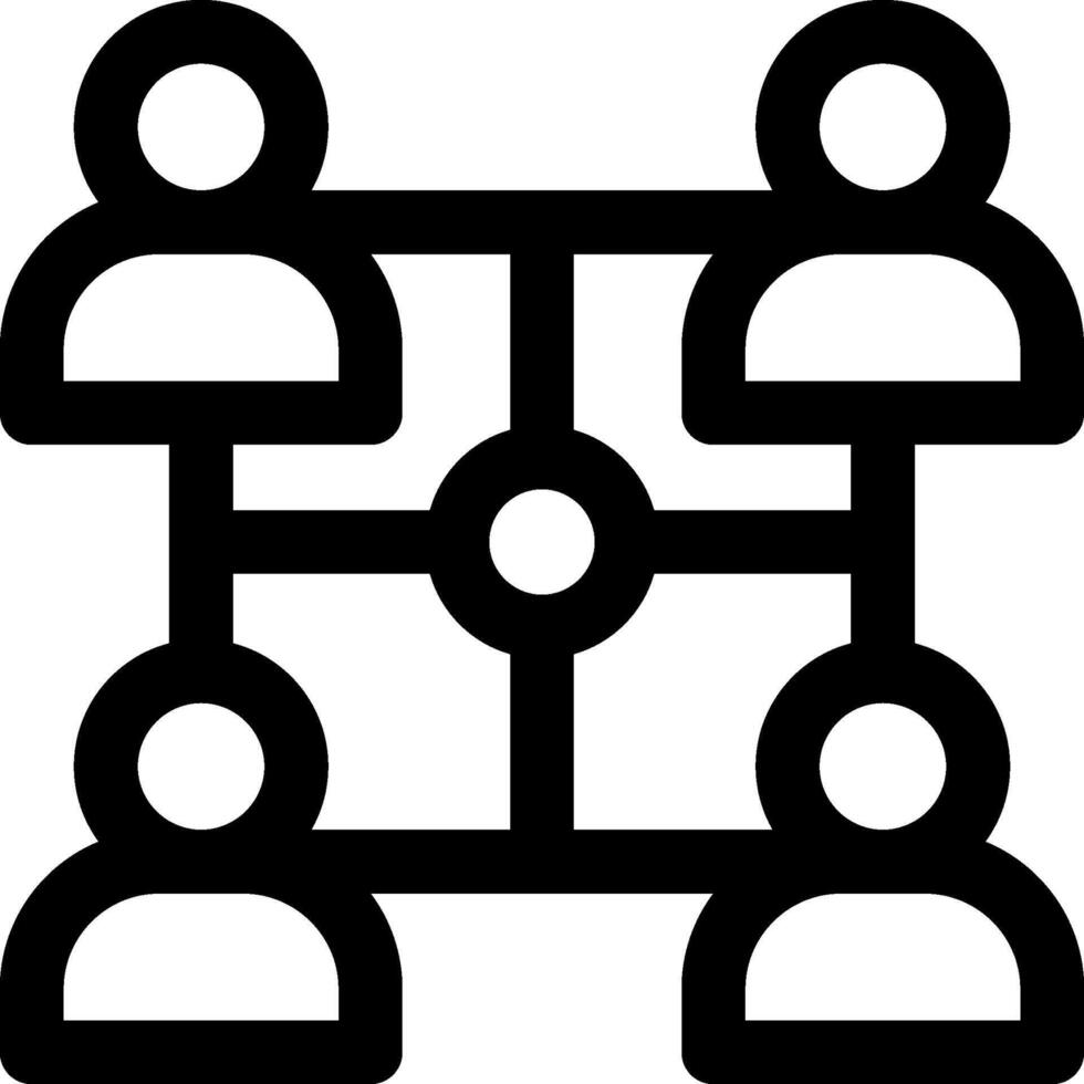 A group of people are connected by a circle vector